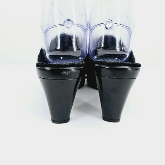 Stuart Weitzman Doubleagent Slip On Mule 5.5 M Black Sport Suede Leather Studded - Picture 7 of 14